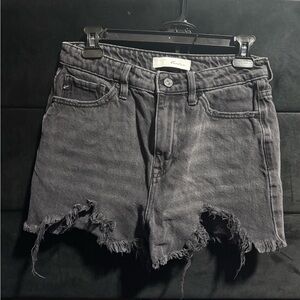 Black Distressed 100% cotton Denim Shorts